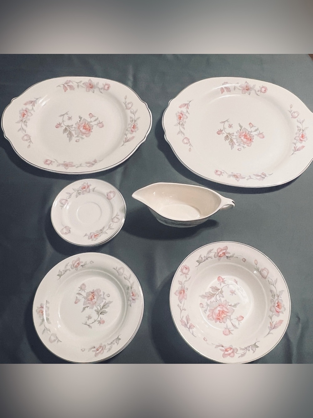 Vintage Limoges Silver Moon 12 pc Porcelain